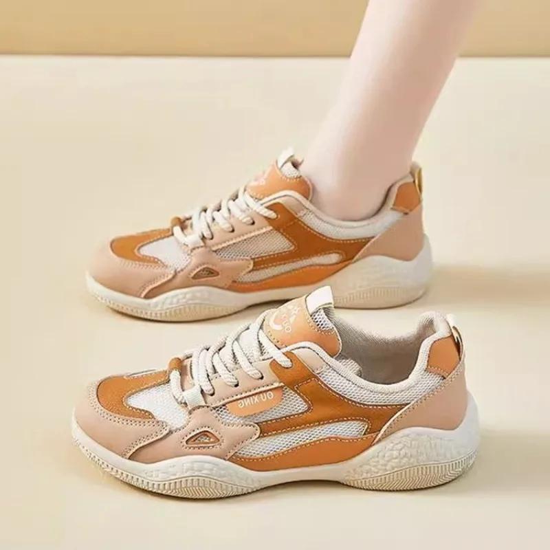 Fashion Ladies Shoes 2025 Hot Sale Lace-up Women's Vulcanize Shoes Fashion Color Matching Outdoor Slip-Resistant Casual Classic Sneakers