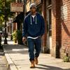 Men's Corduroy Long Sleeve Hoodie Color Casual Pullover