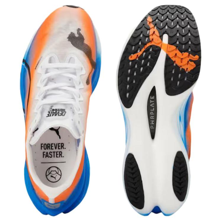 Puma Deviate Nitro Elite 3 Comfortable Soft Lightweight Marathon Running Shoes Women running shoes White Orange Blue 313421-01