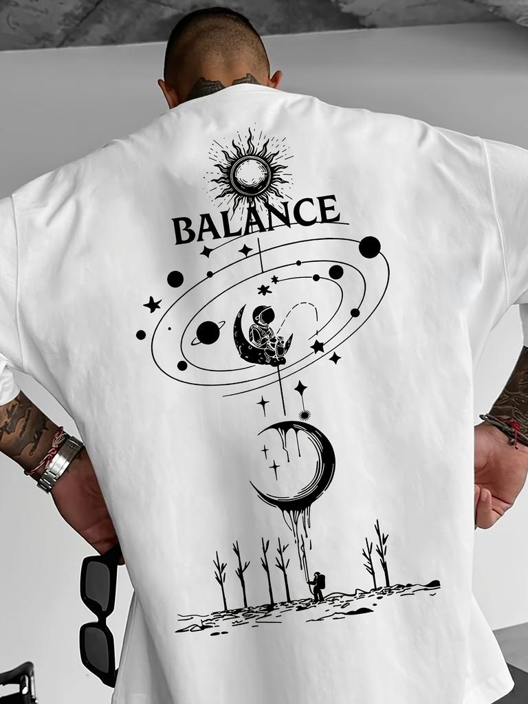 Star Pattern Printed Tshirt Trendy Street Style Fashionable Mens Clothing 100 Pure Cotton Suitable for Casual Outdoor Wear