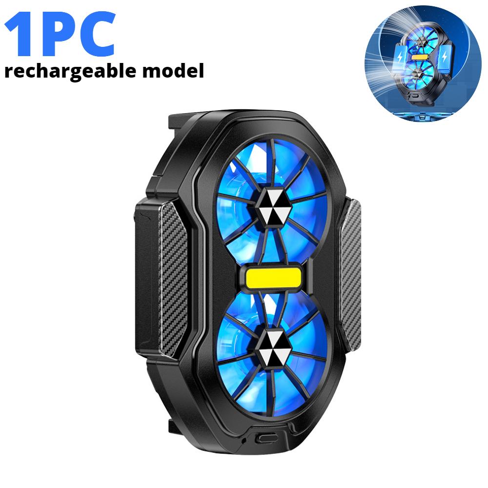 1/2pcs FS01 Dual Fan Mobile Phone Cooler Type-C Cell Phone Cooling Fan Plug-in Rechargeable Mobile Phone Radiator for Gaming