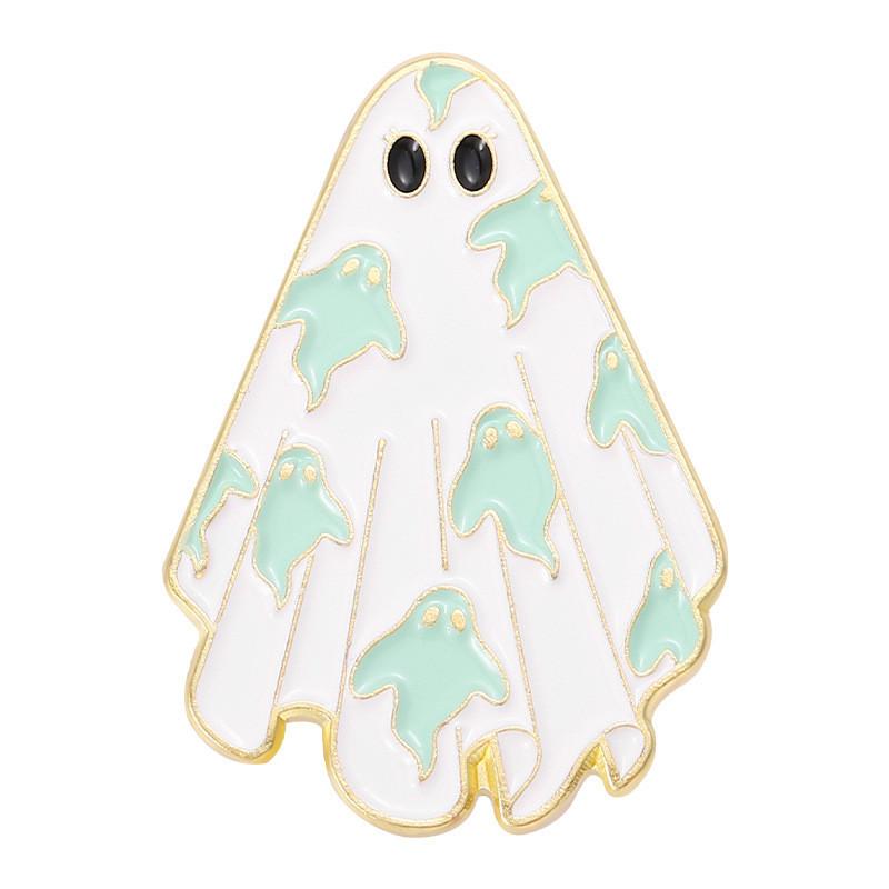 Stylish Haunting White Ghost Brooch Elegant Badge For Men And Women Accessories Clothing