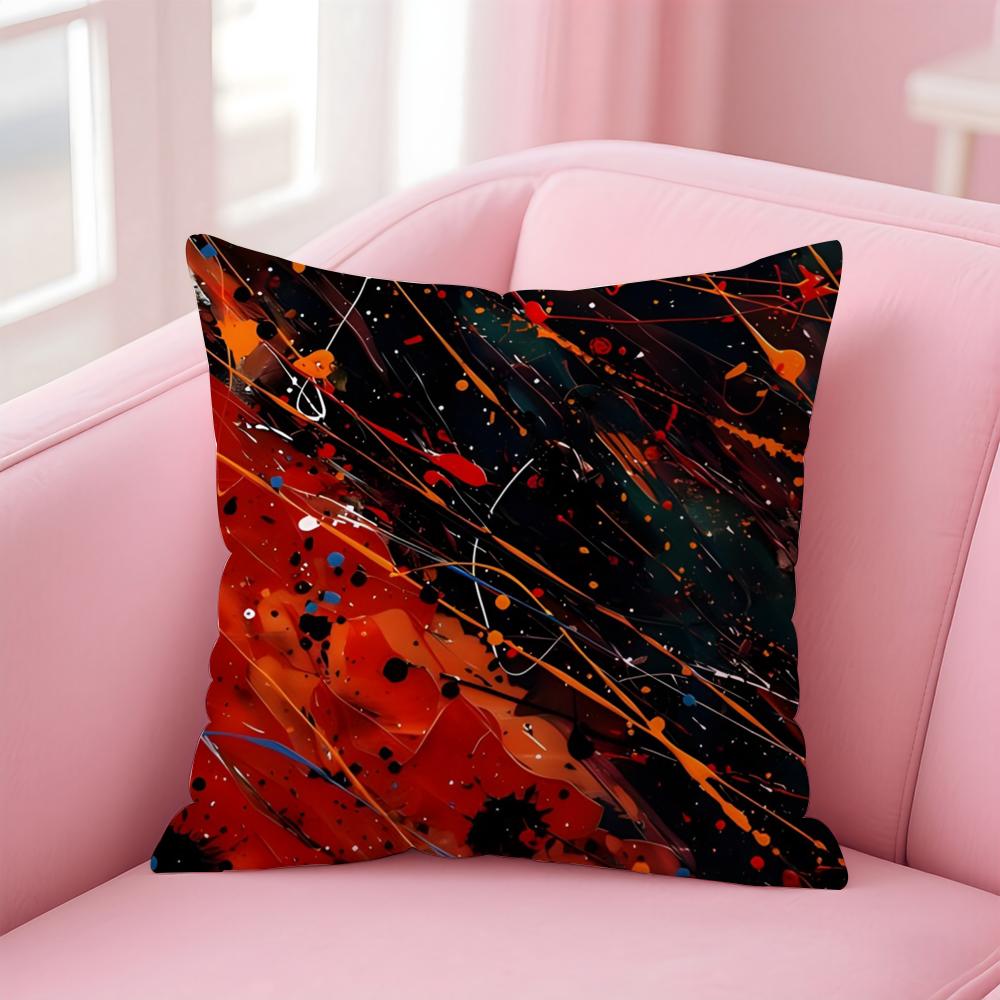 Abstrakte Kunst JJackson PPollock Kissenbezug Kissenhülle Weicher Freundlicher Stoff Verdeckter Reißverschluss