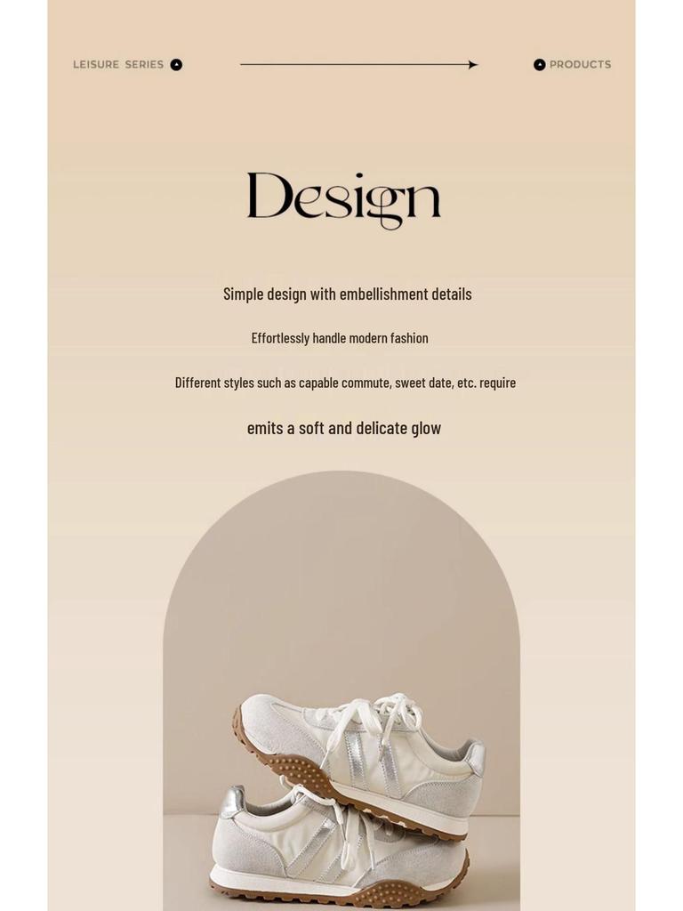 Augustine Women's 2025 Autumn Thick-Soled Casual White Sneakers