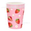 Cute Strawberry Disposable Tableware Set Kids Birthday Party Plates Cups Tablecloth Decor