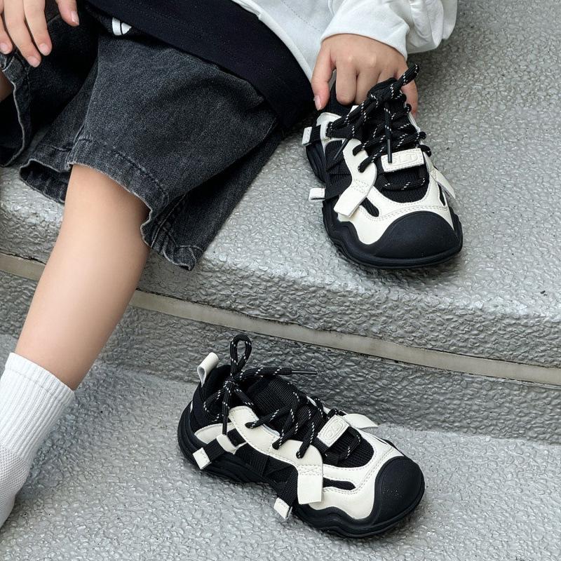 Kids' Genuine Leather Sports Shoes for Boys and Girls - Breathable and Casual Outdoor Sneakers