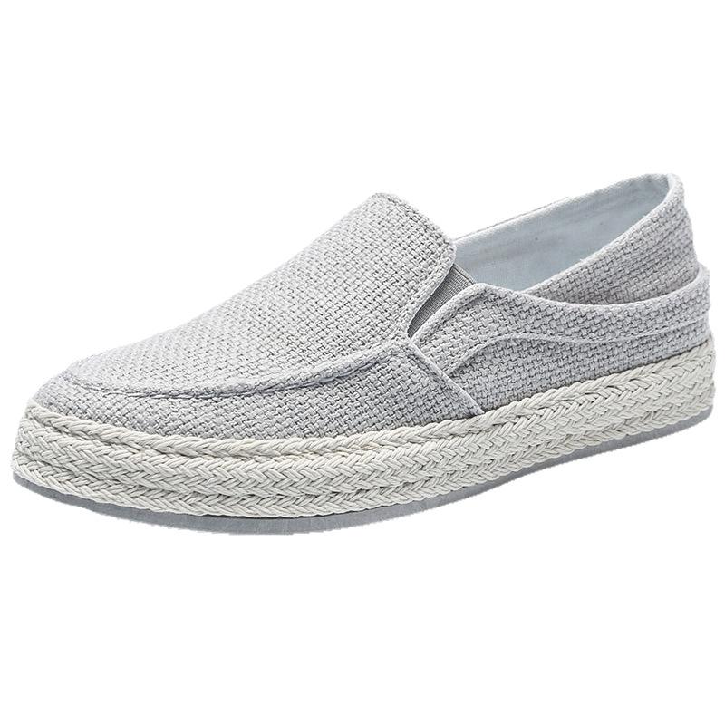 Men's Shoes Summer Breathable Linen Cloth Shoes Men's Cloth Shoes Versatile Lazy Shoes Men's Fisherman Shoes