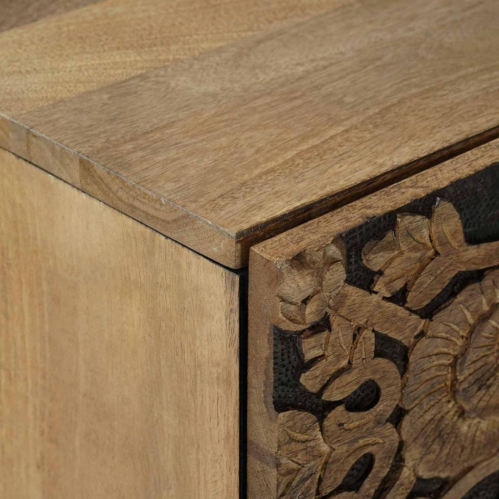 Sideboard with Storage Brown 40 x 33.5 x 75 cm Solid Mango Wood