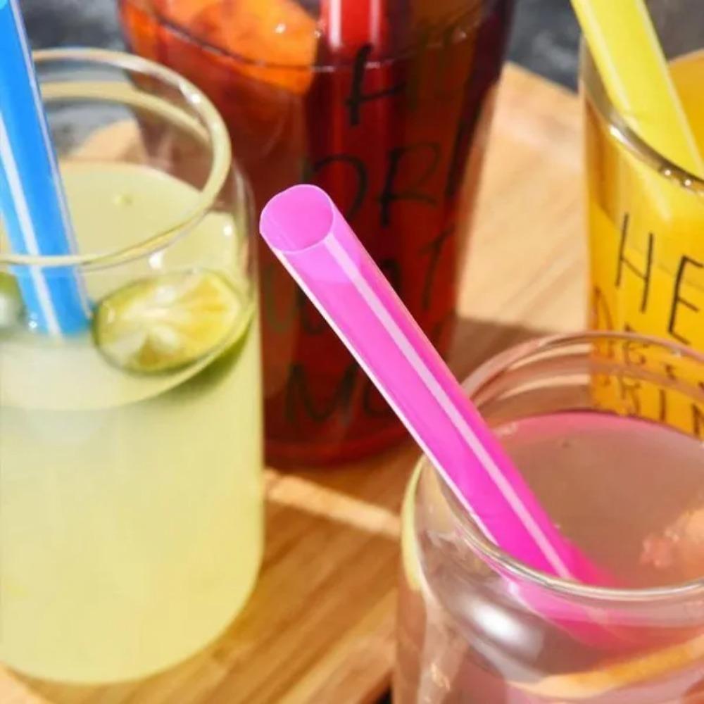 1PACK/100PCS Color Plastic Disposable Large Straw Pearl Bubble Milk Tea Smoothie Drink Party Supplies Bar Accessories