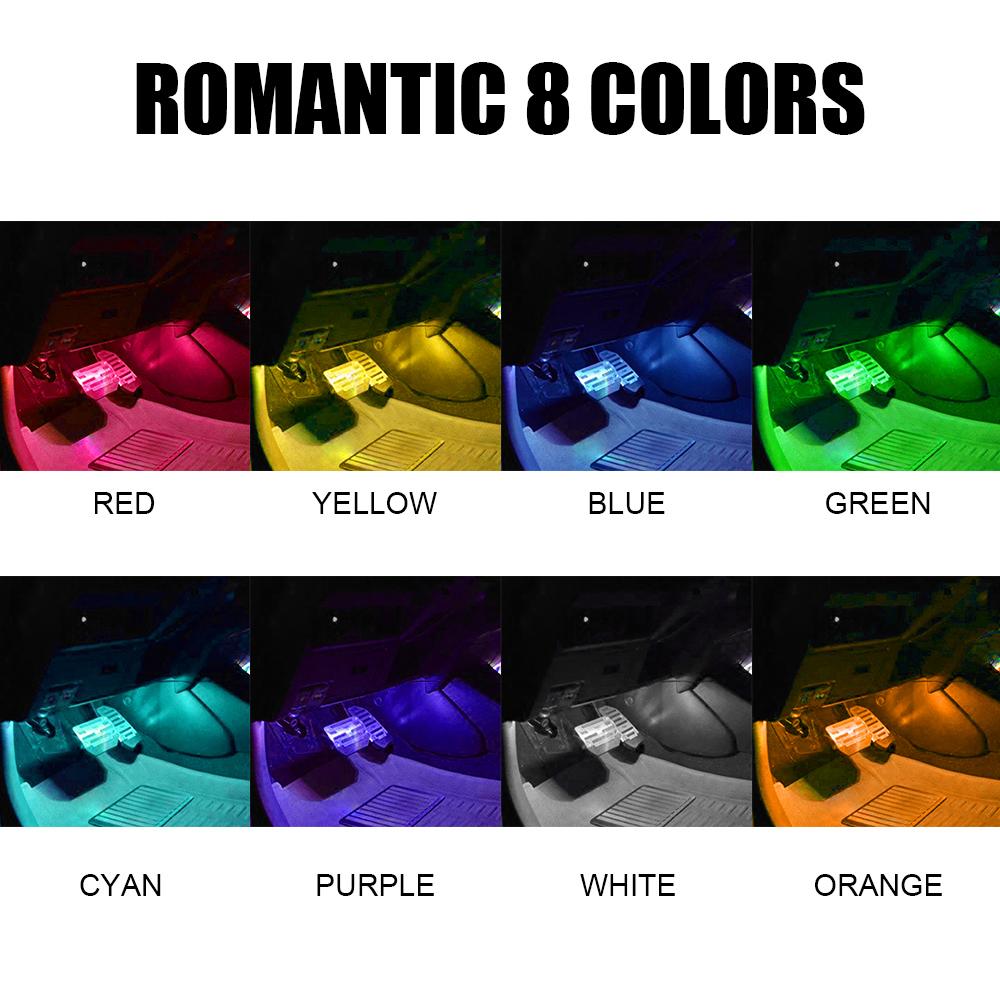 Universal Car RGB Ambient Lights LED Strips Interior Lamps 8 Colors Decorative Off Road 4x4 SUV Automobile Accessories Smart 12V Neon Lights 4