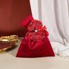 Vest Shape Flower Wrist Bag Tassel Festive Sugar Bag Sweet Velvet Knot Handbag  Wedding