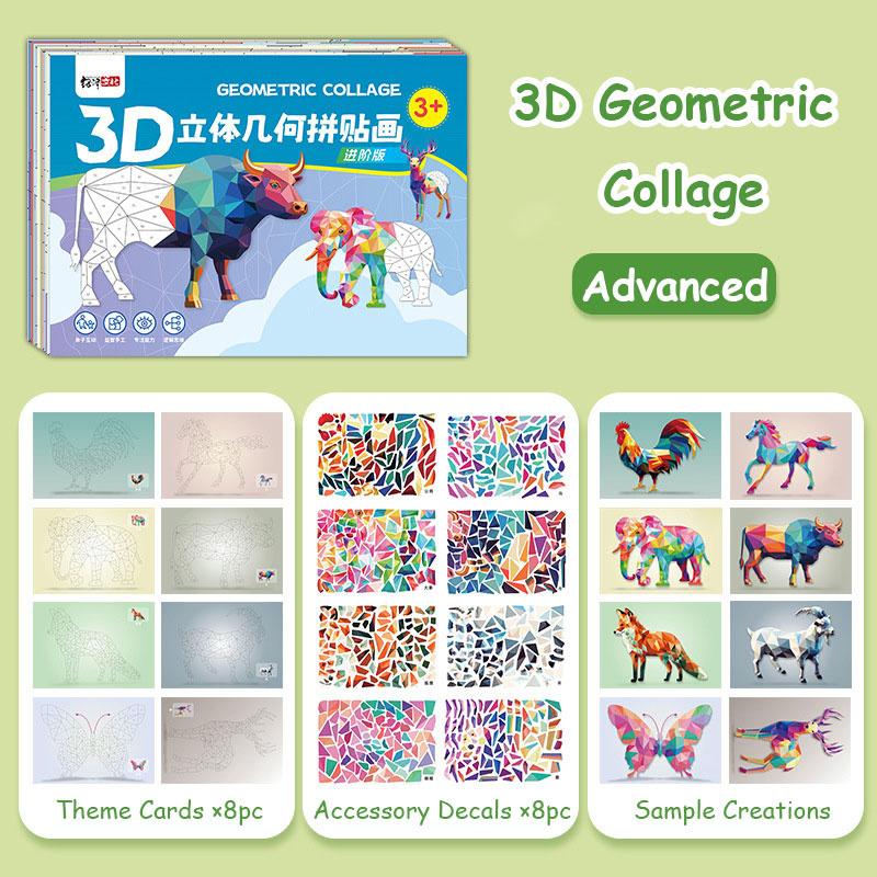 

3D Геометрический Коллаж Развивающая Игрушка Для Детей Мультяшные Наклейки Набор Для Начинающих Для Детей