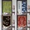 Chinese Style Imitation Linen Door Curtain Retro Art Painting Doorway Living Room Partition Drape Kitchen Hanging Half-Curtain