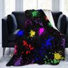 Colorful Paint Splatter Art Flannel Fleece Blanket Lightweight Blanket Soft Warm Cozy Fuzzy Throw Blanket for Bed Sofa Travel