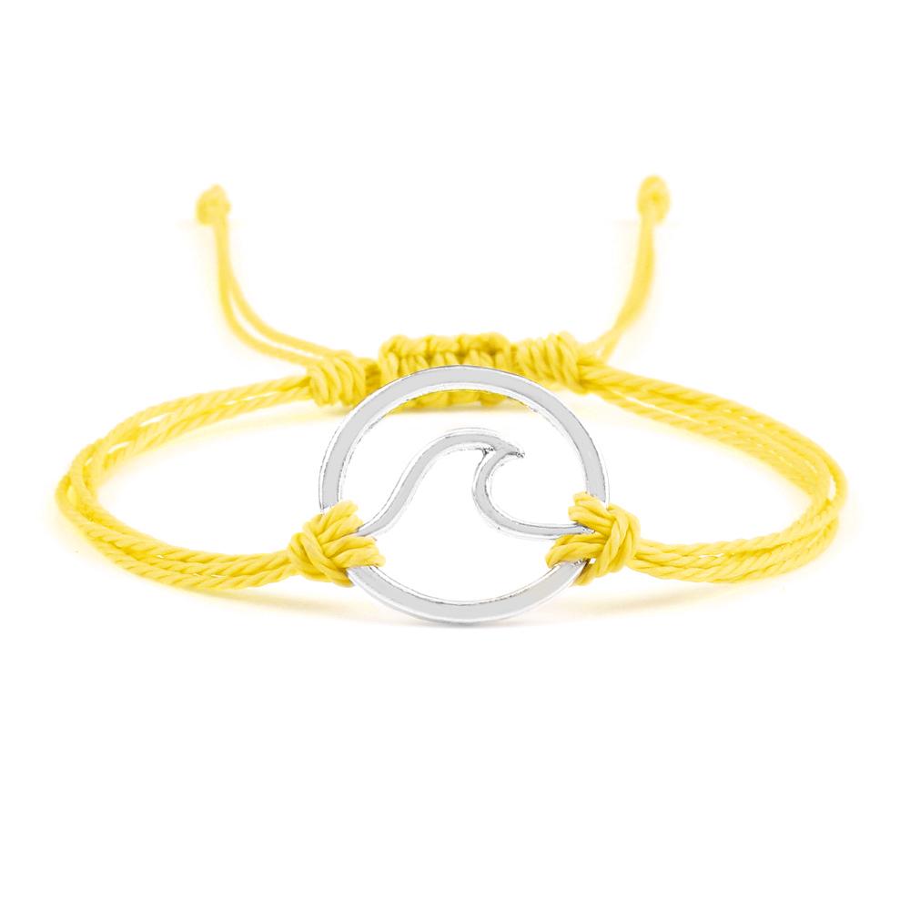 Bohemian Wax Rope Braied Bracelet for Women Men Charm Waves Adjustable Bangles Lucky String Bracelets Friends Gift Wrist Jewelry
