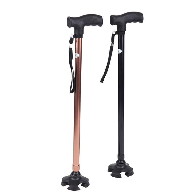 Niet-slip wandelstok voor ouderen, T-handvat, intrekbaar, aluminiumlegering, wandelstokken, opvouwbare kruk, wandelstok voor wandelen, trekkingstok