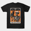 Asian Size Cotton Unisex Tshirt Print T-shirt The Cat Lover Tarot Card - Black Cat And Skeleton Halloween T-shirt No-Cut Print Regular Fit
