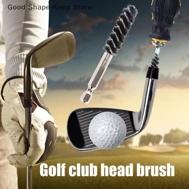 Electric Drill Adapter Golf Club Head Cleaner Rust Remover Brush Hexagonal Rod Iron Head Polish for Golf Clubs Head Hosel