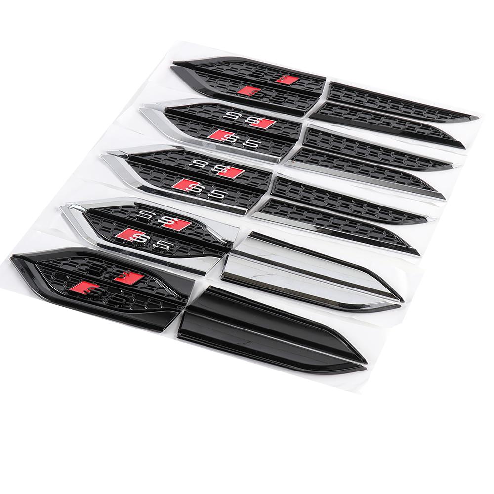 2pcs 3D ABS S5 SLINE ABT RS5 Badge Car Fender Side Wing Emblem Stickers Auto Modification Accessories for 113a Decoration Decalsa113