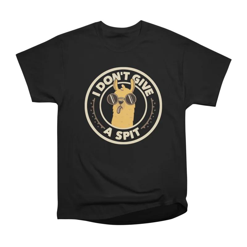 

Men Casual Shirts Short Sleeves I DON T GIVE A SPIT Tees Oversized T-shirts S чёрный