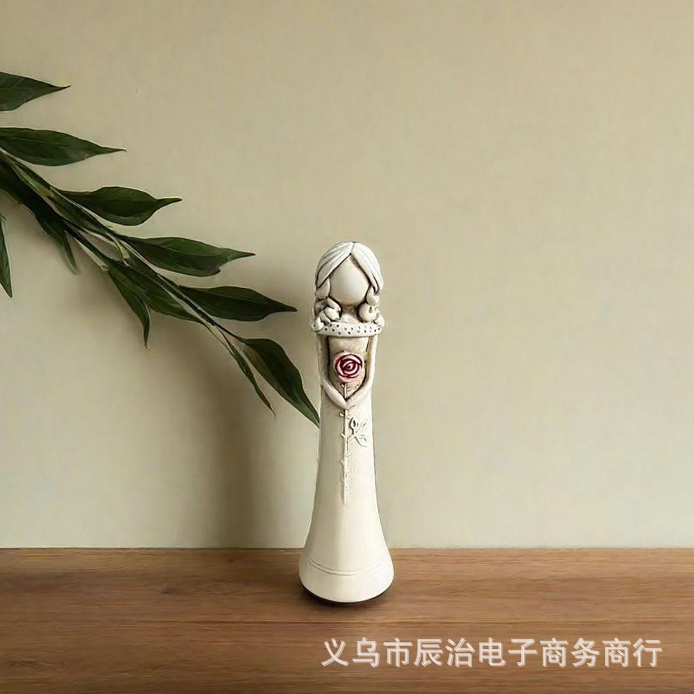 Creative parent-child statue ornament, healing family figure mother and daughter child dog statue, personalized resin