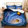 Planet Universe 3D Digital Print Bed Three-Piece Quilt Kit