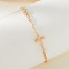 Fashion Simple Gold Color Cross Chain Bracelet for Women Shiny CZ Zircon Charm  Hand Bracelet Wedding Zircon Accessories