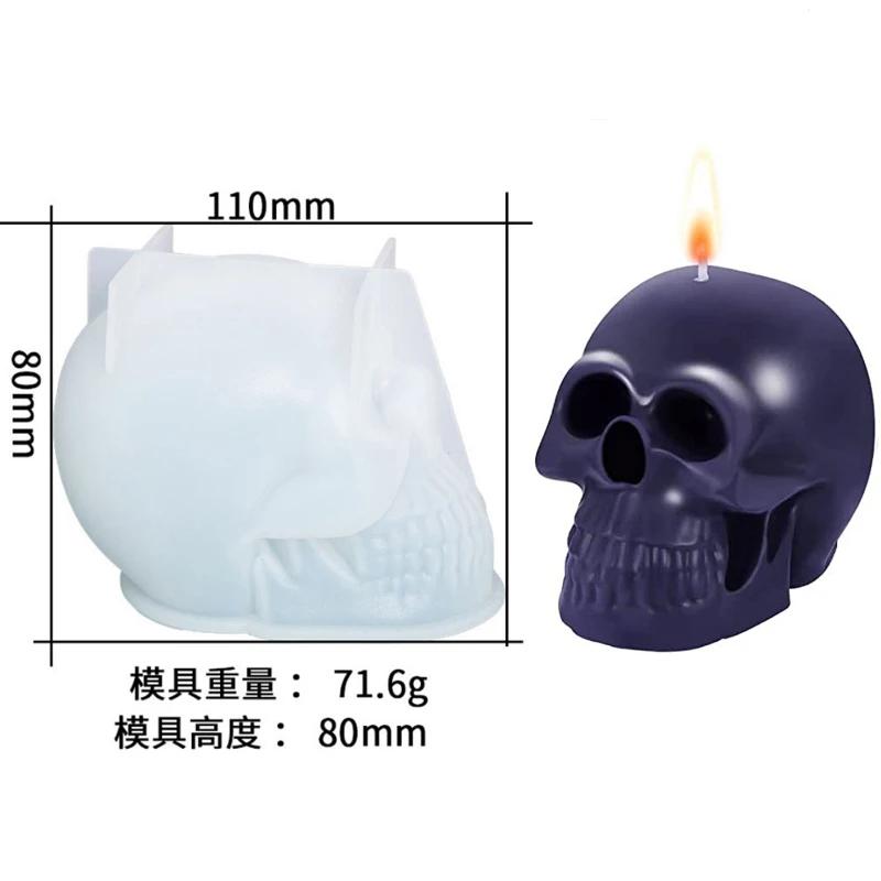 Halloween Snake Skull Candle Silicone Molds 3D Skull Snake Shape Crafts Gypsum Resin Decoration Art Mold 2025 Halloween Gift