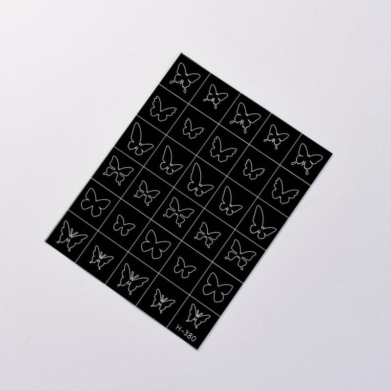 Hallow Butterfly Bow Knot Nail Art Sticker Self Adhesive Sticker Manicure Salon Supply French Smudge Template Auxiliary Sticker