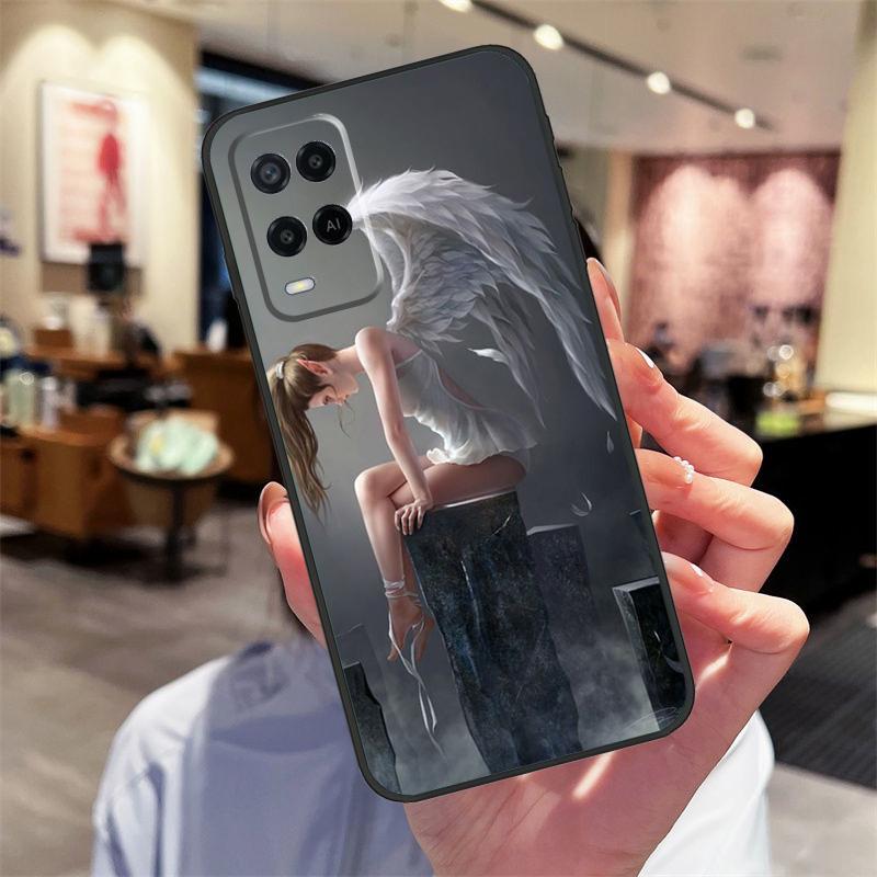 Fantasy Angel Girl Wings Case For Oppo A17 A77 A80 A40 A60 A98 A78 A18 A38 A58 A16 A76 A96 A74 A94 A54 A57S A15 Cover