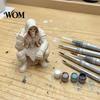 Unique Desktop Sculpture Crouching Hooded Devil God Figurine, Decorative Ornament with Skull Mask & Muscle Lines, Hip Figure Hop Gothic Rocker Statue