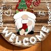 Decorative Hanging Sign for Home Decor DIY Wooden Gnome Welcome Front Door, Rustic Wall Porch with Lanyard, Plaque Farmhouse Entryway Ornament Outdoor