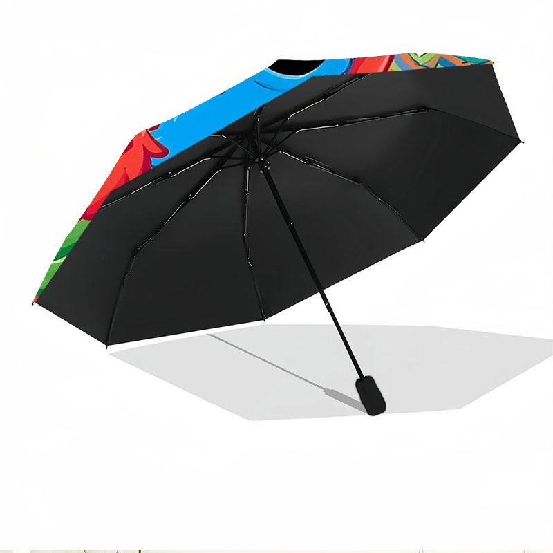 Sesame Street Print Automatic Open Close Umbrella, Portable Foldable Umbrella, for Outdoor Commute Camping Trip, Ideal Birthday Gift