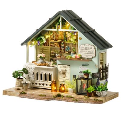 Mini DIY Doll Houses 3D Puzzle House Assembly Building Model Kit Toy Home with Furniture LED Light Wooden Crafts Gifts Dollhouse