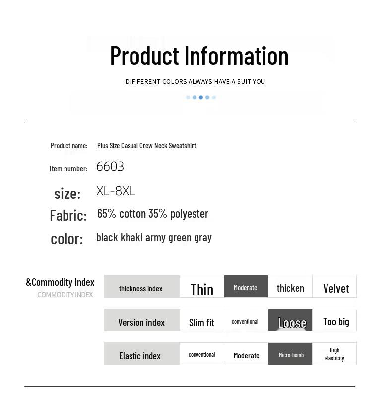 Dibinze Men's Plus Size Crew Neck Sweatshirt