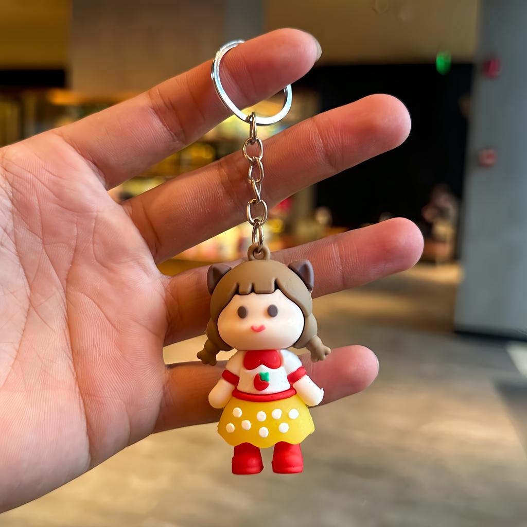 Portachiavi Bambina Cartone Animato Carina Ciondolo Bambola Portachiavi Bambola Morbida in PVC Ciondolo Borsa Bambola Coppia