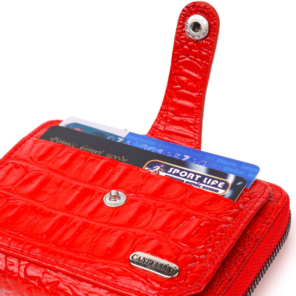 Original Women's Purse Made of Genuine Textured Leather CANPELLINI Wallet 21489 Red