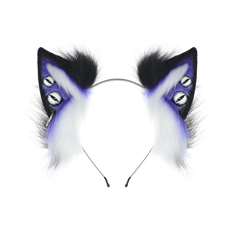 Furry Fox Ear Headband Cosplay Accessory Punk Gothic Demon Cthulhu Wolf Ears Halloween Anime Convention