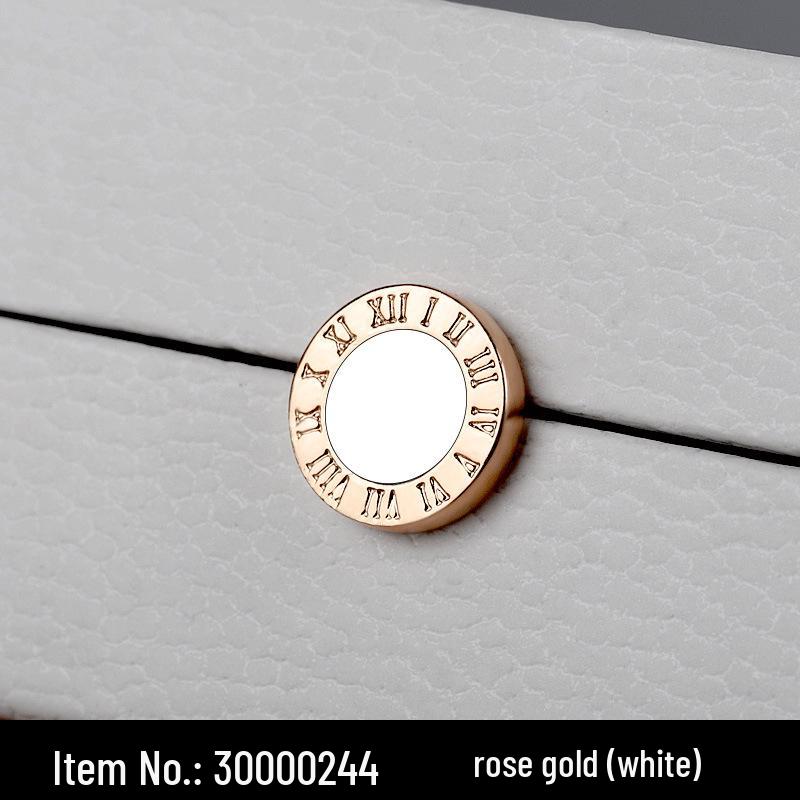 

Мужские серьги-гвоздики из стерлингового серебра в корейском стиле, римские, черные и розовое золото - подарок на День святого Валентина 990 Silver