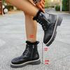 British Style Women's Large Size Padded Thickened Winter Warm Fur One Snow Boots Padded Lining Ankle Boots Non-slip Hiking Sports Martin Boots