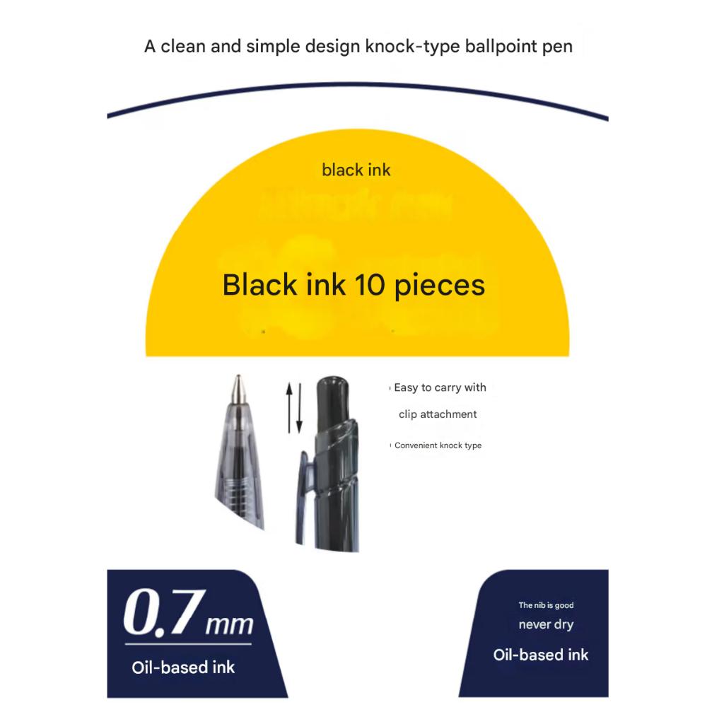 Ballpoint Pen Knock-type (T0.7mm Black) 10EA