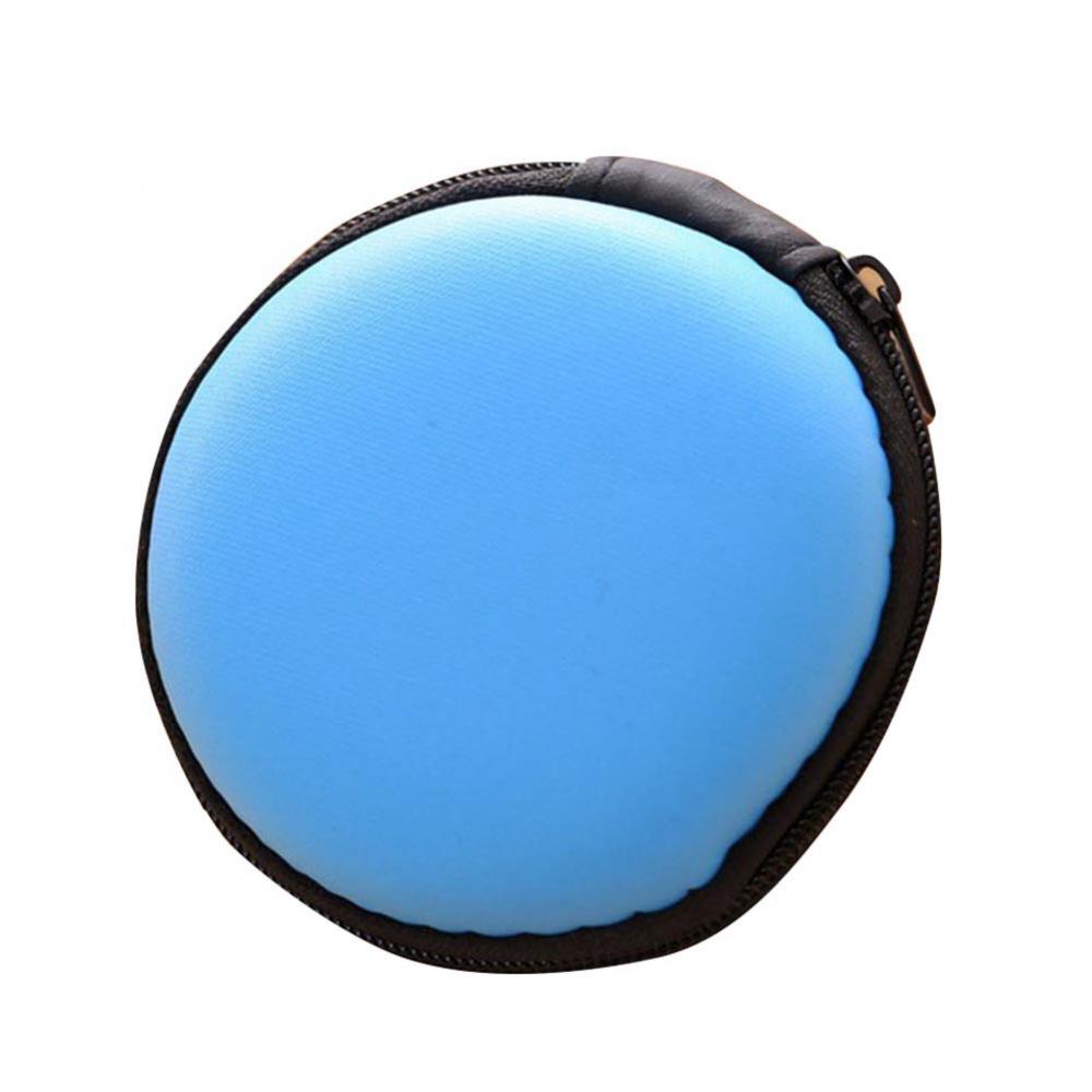 Hot Mini Portable Round Earphone Cable USB Data Cord Storage Bag Zipper Pouch Case