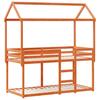Bunk Bed with Canopy Wax Brown 80 X 200 Cm Solid Pine Wood