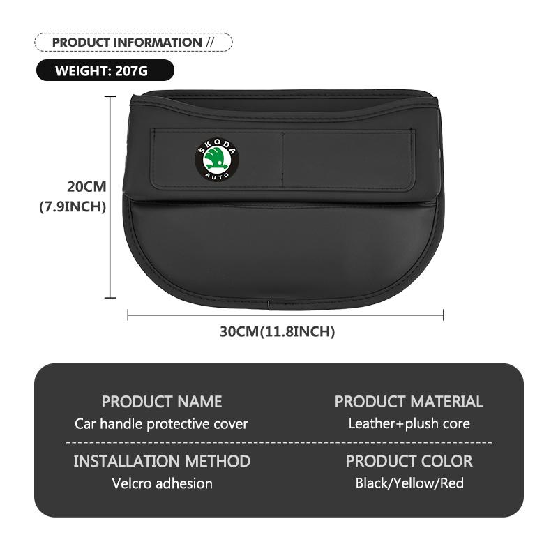 AAABT1 For Skoda Car Seat Gap Slit Organizer Leather Seat Crevice Storage Box Accessories Fabia Kamiq Superb Scala Enyaq-iV MK3 VisionS