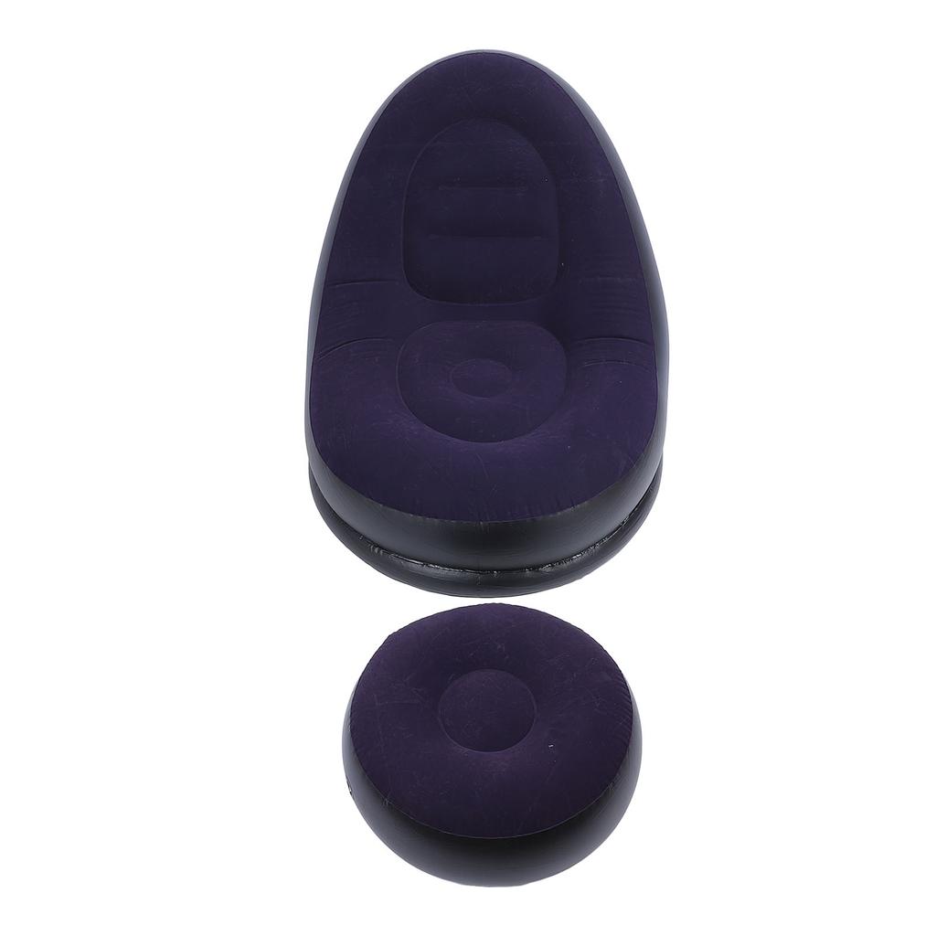 Inflatable Sofa Chair Stylish Simple Soft  ing Blow Up Lounger Chair with Footstool for Living Room Outdoor Travel Camping Picnic
