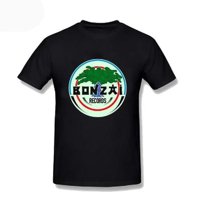 Funny Black Novelty Men's Harajuku T Shirts Oversized Tops Tees S-5XL Graphic Men Clothing Mens Black Bonzai Records T Shirts