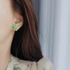 Simple Cat's Eye Stone Ear Stud Sweet Friendship Earrings Creative Four-leaf Clover Earrings  Girl