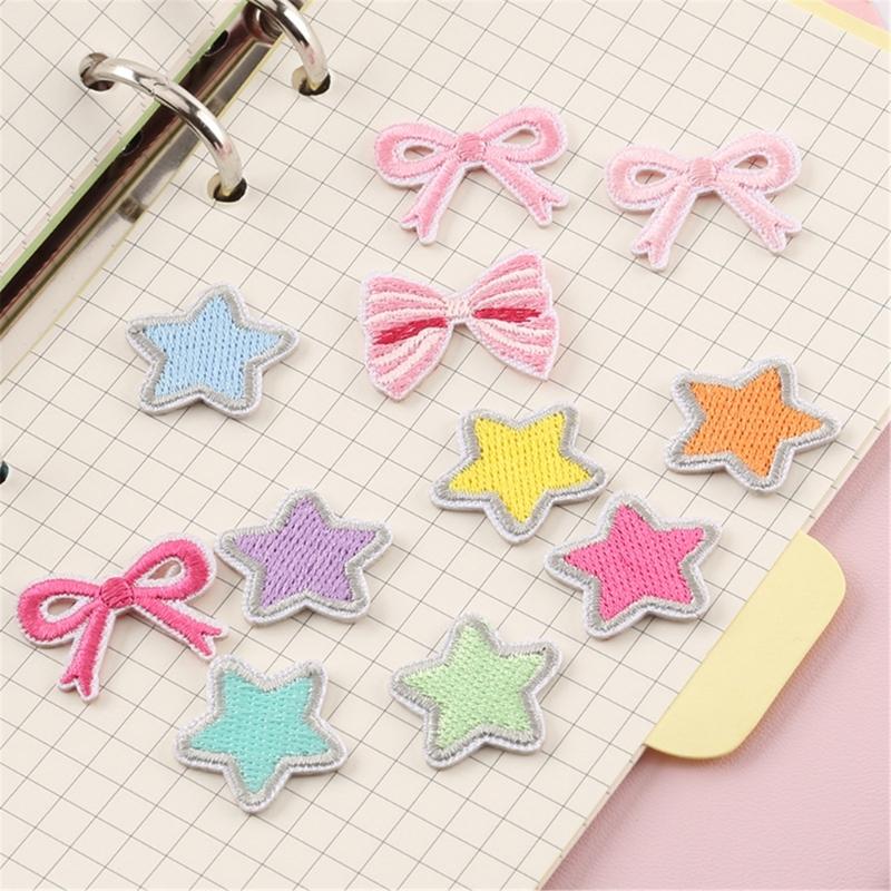 11 Pcs Star Iron On Patches Applique Patches Bowknot Repair Patches Bows Embroidery Patches for Bag Clothes Decoration