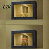 Gaming Desk Display Ornament Wooden LED Picture Frame Night Light, Mirror Illusion Infinite Tunnel Tabletop Lamp, Matte Black Dustproof Dust-proof