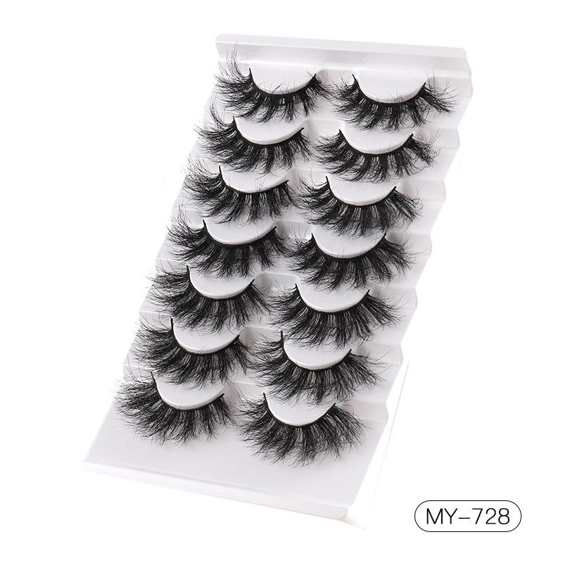 7 Pairs Of Fried Hair Imitation Mink False Eyelashes Messy Natural Thick Eyelashes